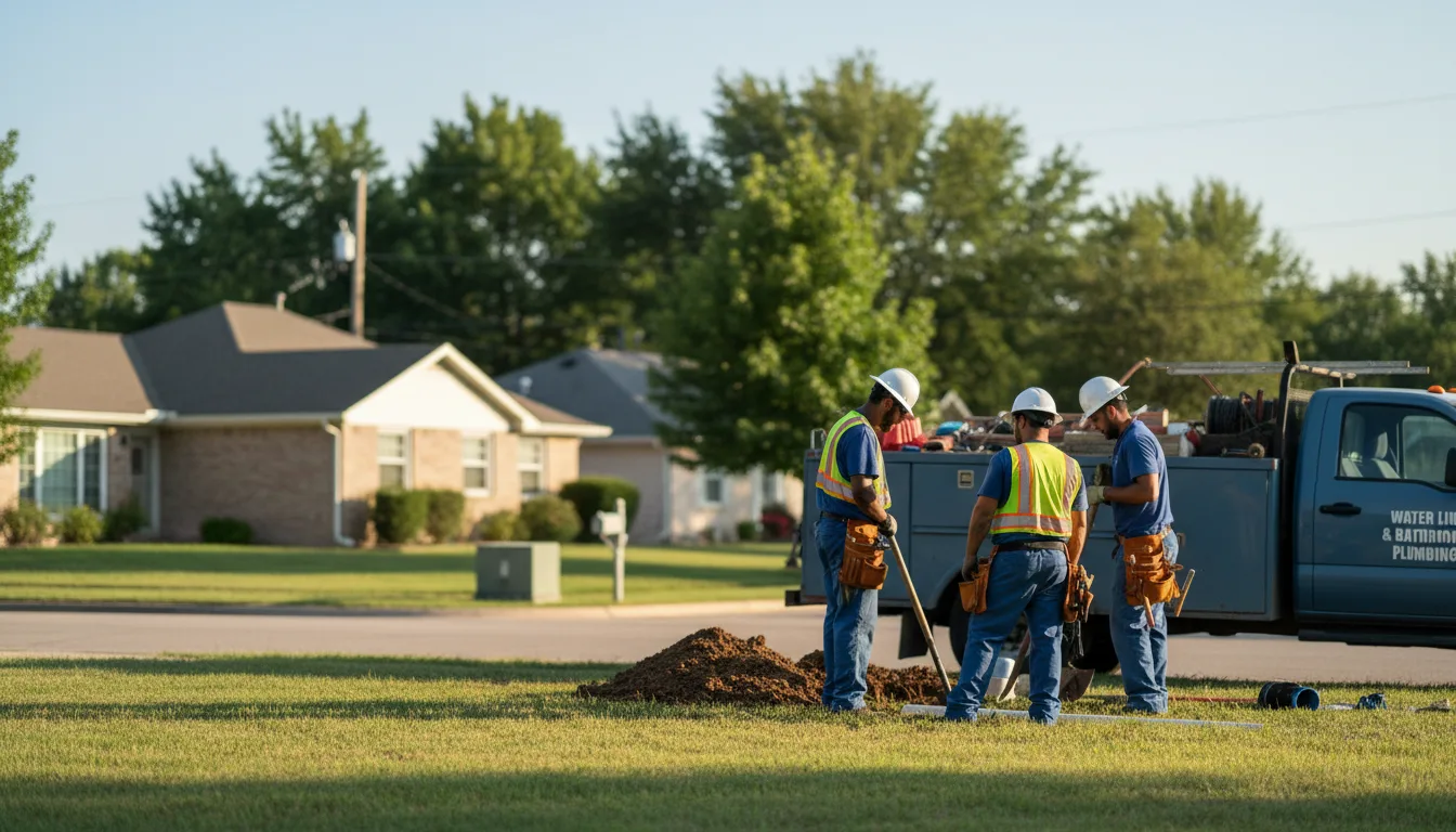 Residential water line and bathroom plumbing service in Russell, MA